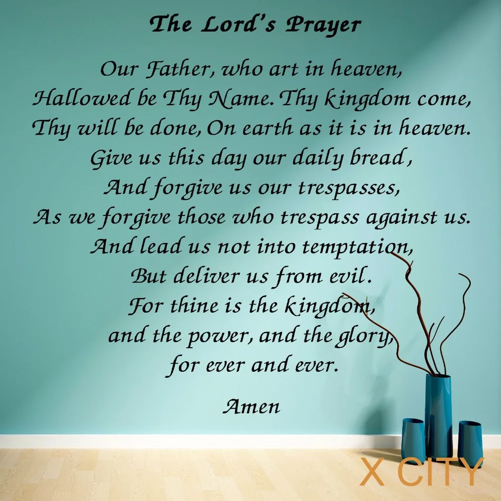 

THE LORDS PRAYER Vinyl Wall Art Room Sticker Decal Door Window Stencils Mural Decoration bible scripture