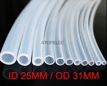 

25*31 Flexible Soft Food Grade Silicone Hose Tube Pipe ID_25mm OD_31mm Transparent Clear 180Deg.C