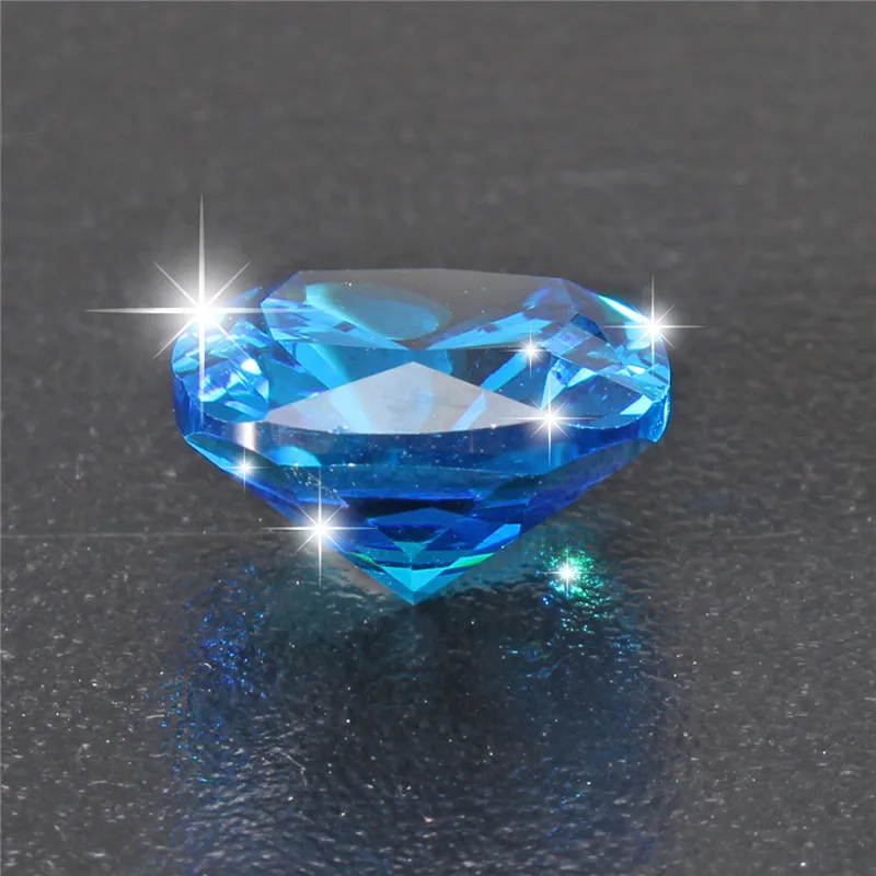 

Unique 8.71 Carats Unheated Artificial Ceylon Blue Sapphire Loose Stone Cushion Shape Gemstone For DIY Jewelry 10*10mm