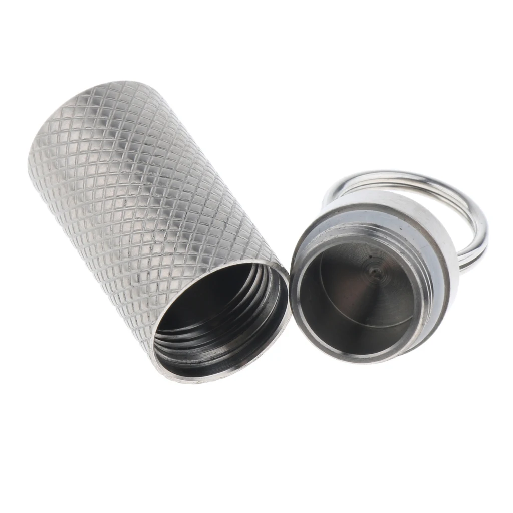 

Titanium Outdoor Portable First Aid Container Waterproof Pill Box Capsule Keychain Outdoor Tools Camping Hiking Accessories