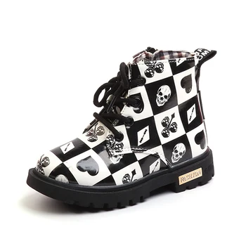 

Kids Boots Waterproof Shoes Teen Girls Fashion Little Children Martin Boots Patent Leather Shoes For Boys Short Kids Ankle Shoes