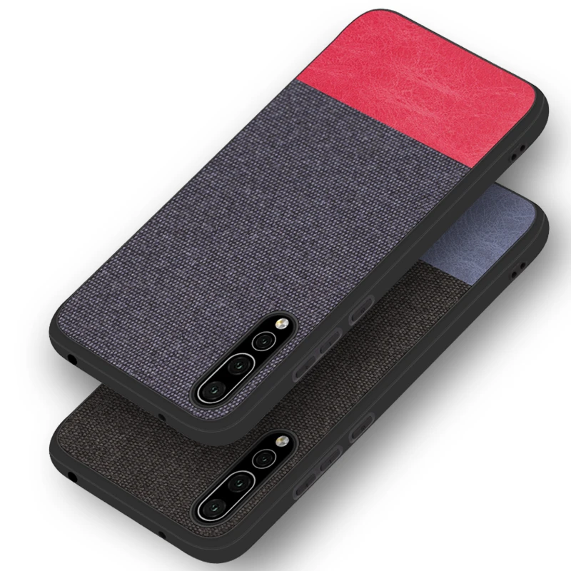 

Luxury Cotton Cloth Fabric Denim Case For Huawei P20 Pro Lite Phone Soft Silicone Edge Slim Retra Back Cover Huawei P20Pro Case