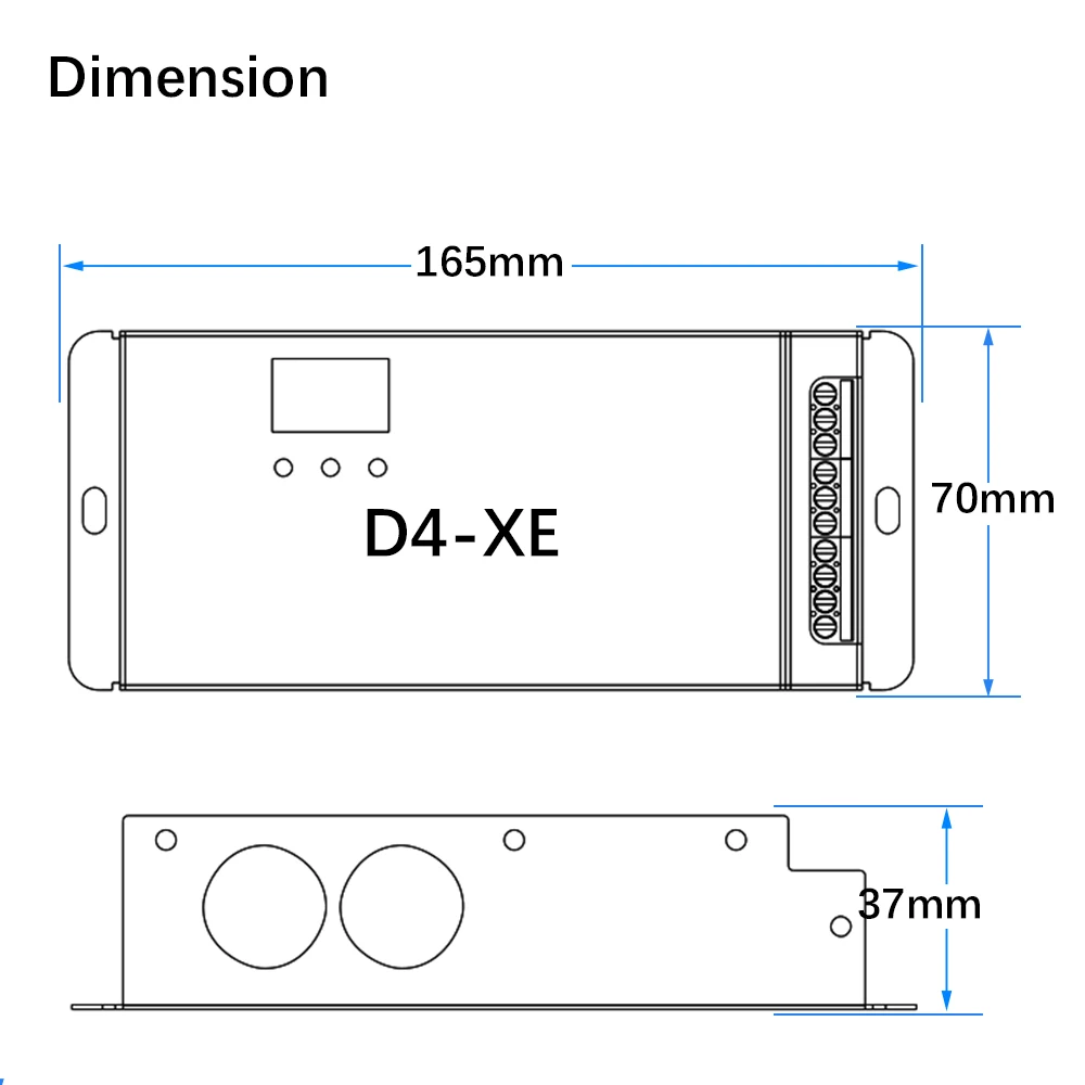 4 канал ПВМ постоянное напряжение DMX декодер с цифровым дисплеем XLR3 и RJ45 порт DC12-36V вход; 8A* 4CH выход максимальная мощность 1152 Вт