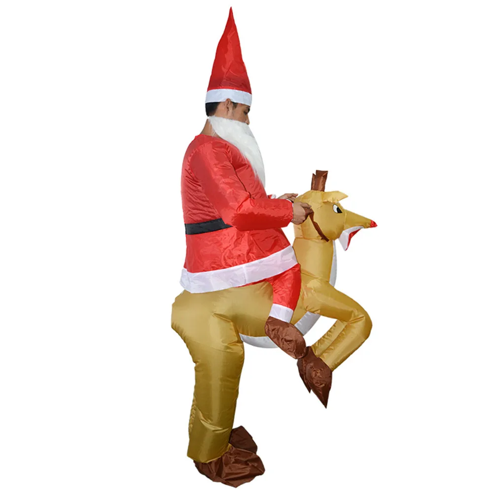 Игрушка для детей и взрослых вечерние униформы надувной красный олень Забавные костюмы Санта 160-190 см водонепроницаемый полиэстер езда Рождественская игрушка