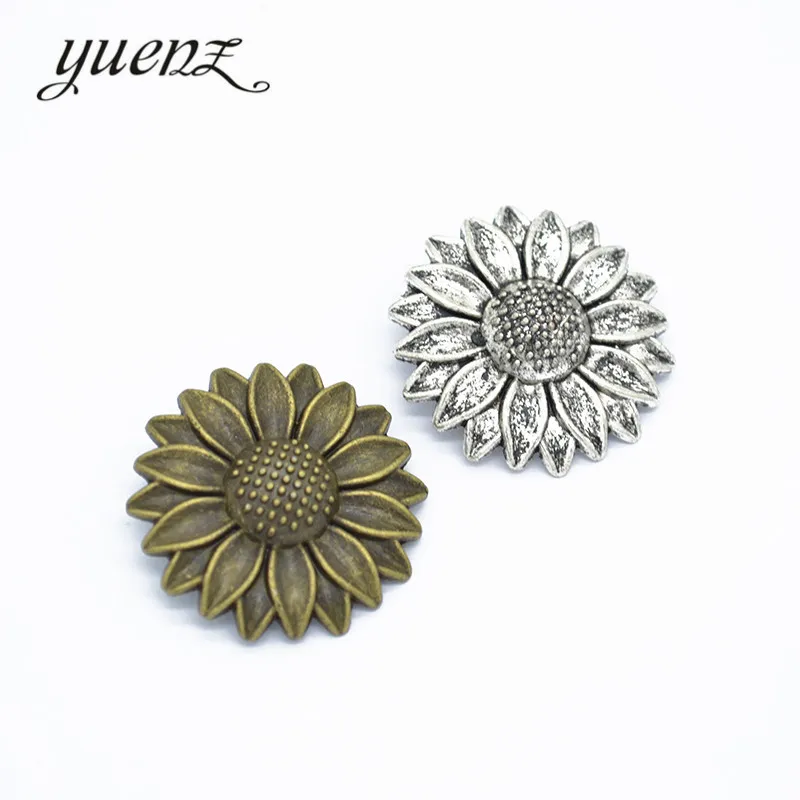 YuenZ 17pcs Sunflower Charm DIY metal charms for jewelry making 39*39mm