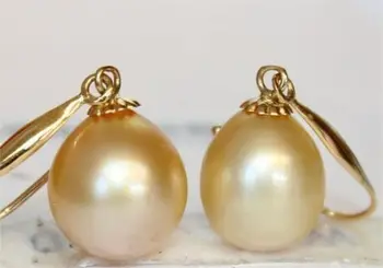 

AAA 10x12mm natural south seas pearl earrings for women sterling --jewelry boucle d'oreille earring wedding fine