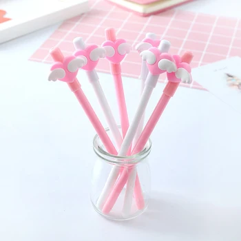 

12Pcs Cute Pink Love Wing Gel Pen Novelty Lovely Fun Girls Gift School Office Supply Gift Stationery Store Material Kawaii Thing