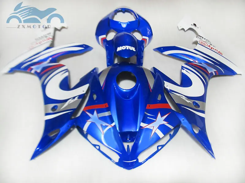 Обновите свои комплекты обтекателей впрыска, пригодные для YAMAHA 2004-2006 YZFR1 04 05 06 YZF R1 синие обтекатели из белого пластика комплект NY09