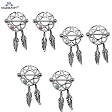 2 шт Дерево кисточка хирургическая сталь Подвеска сосок пирсинг для женщин прозрачный кристалл ниппель пирсинг Бар сексуальные пирсинг ювелирные изделия