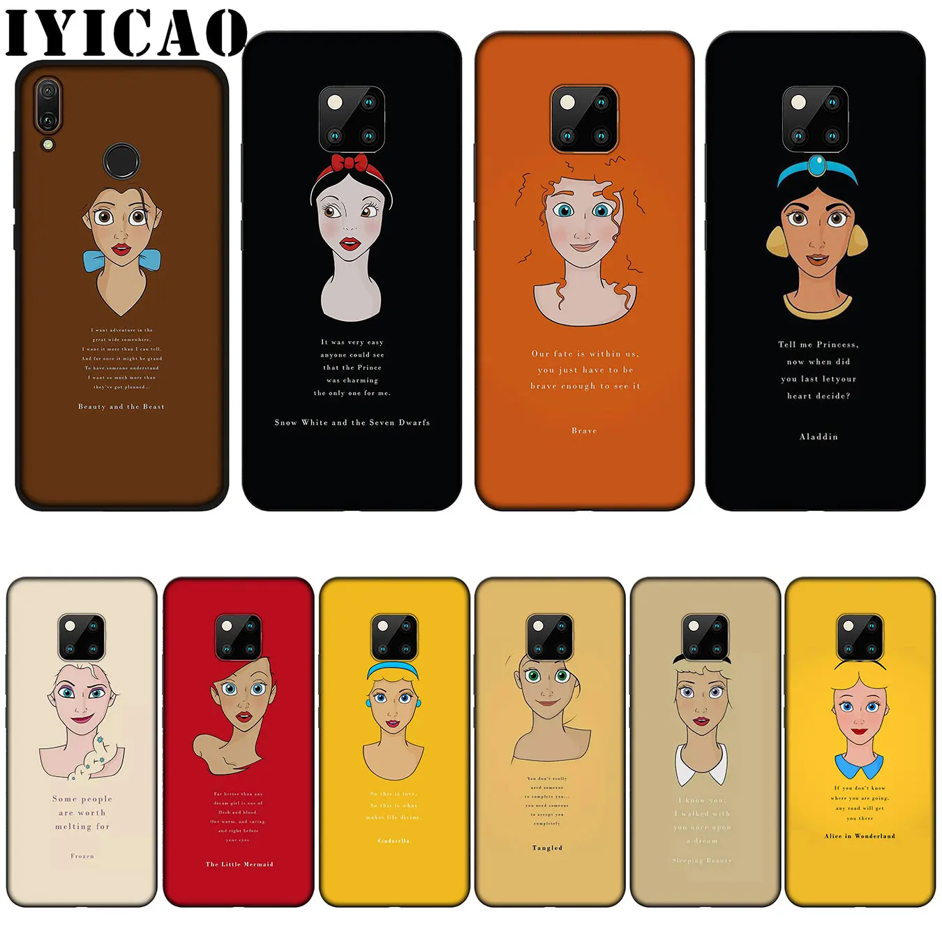 IYICAO Princess English letter sentences Newly Arrived Silicone Soft Case for Huawei Nova 3 3i 2i Mate 20 10 Pro Lite |