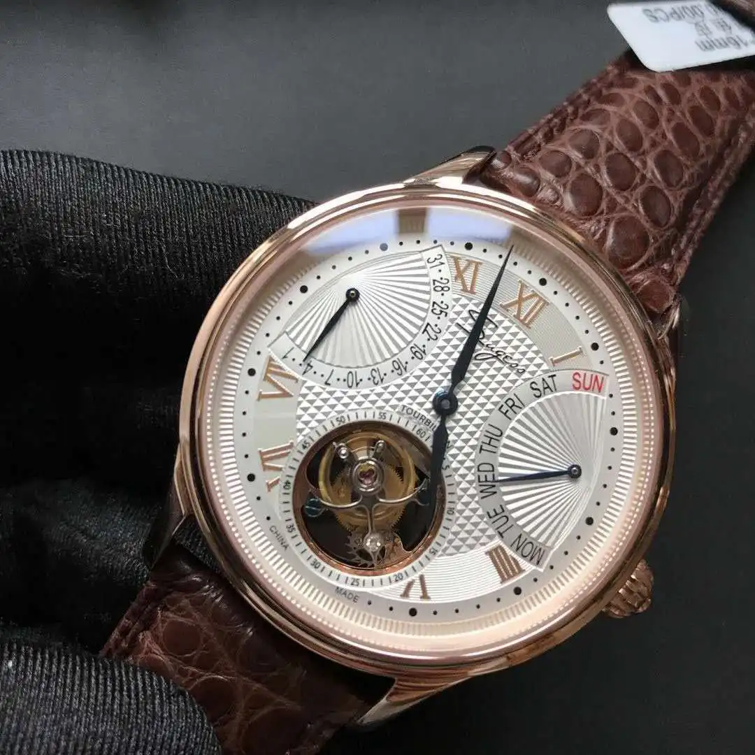 

Tourbillon Mens Wrist Watch Sugess Week Calendar Flying Back Seagull casual Luxury