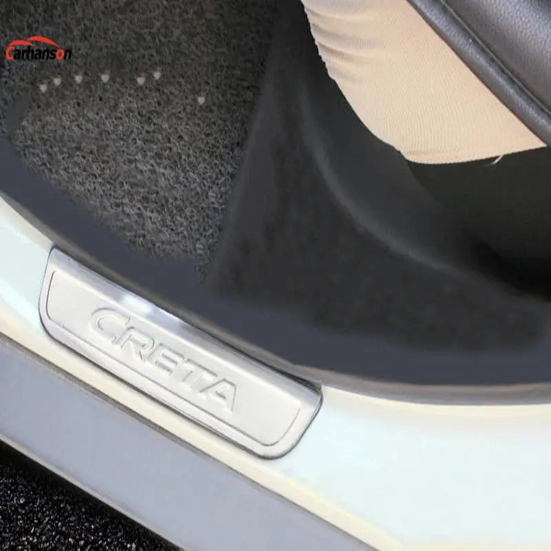 For Car Sticker Hyundai Creta 2014 2015 2016 2017 2018 Stainless Steel Door Sill Pedal Trim Auto Car-Styling Car Accessories