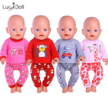 Promotio 2 Pcs Set Cute Pajamas Doll Accessories Clothes Dress For 18 Inch Girl Doll