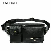 QIAOBAO модная Натуральная кожа поясная сумка для мужчин поясная сумка кожаная поясная сумка Пояс для хранения денег сумка