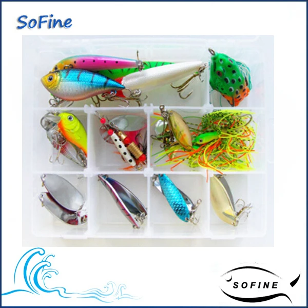19 Pcs Top Quality Fishing Lures Set With Box Artificial Lure Set