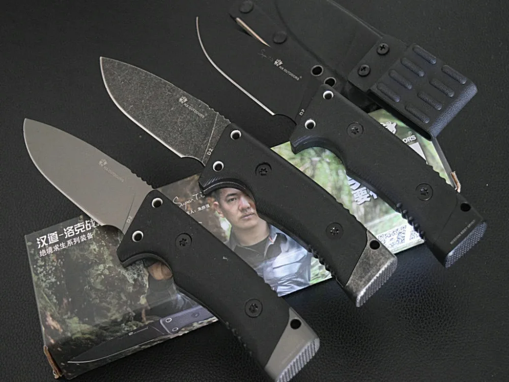 Купить HX на открытом воздухе выживания Ножи Охотничьи ножи D2 Сталь 60Hrc прямые Ножи открытый важным инструментом для самообороны Избранное