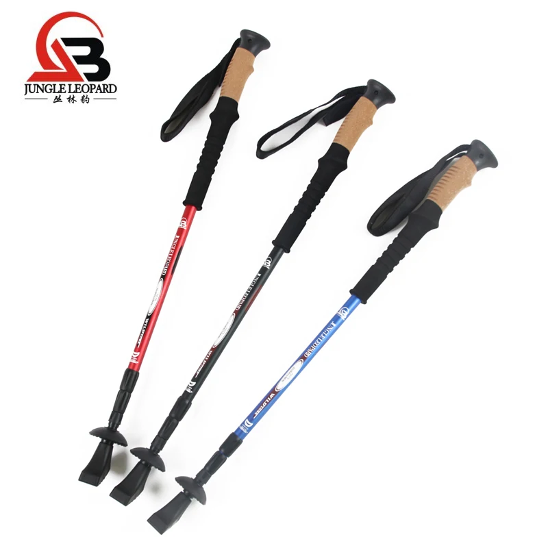 

2Pcs Adjustable Trekking Pole Telescopic Hiking Stick Aluminum Alloy Cork Handle Non-slip Nordic Walking Stick Camping Equipment