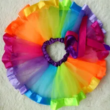 Новинка года, стильное Радуга красочным Пышная юбка для девочек; юбка-американка; юбка-пачка; Танцы мини-юбка детская юбка для От 1 до 9 лет Горячая Распродажа Су
