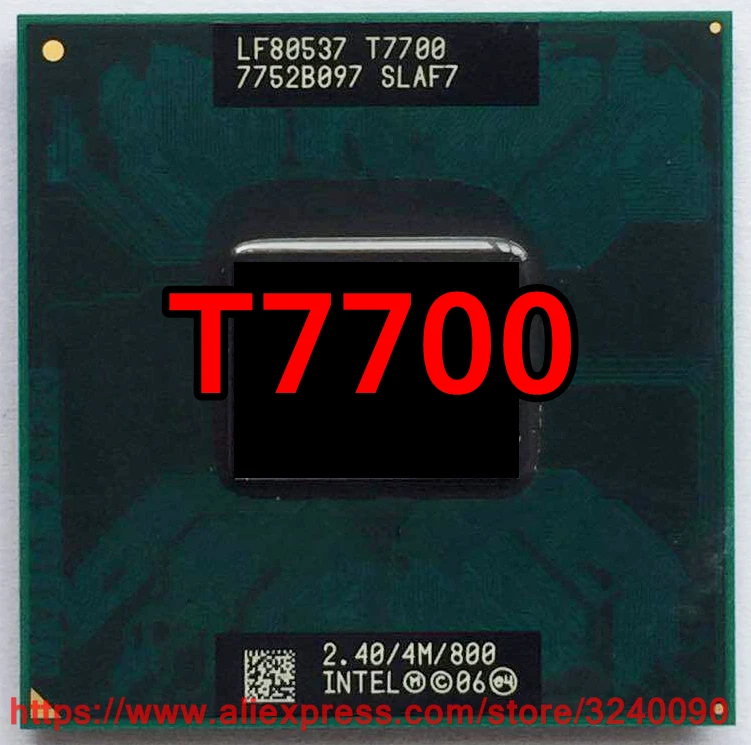 Оригинальный процессор Intel Core Duo T7700 (4 Мб кэш памяти 2 4 ГГц 800 МГц FSB) двухъядерный