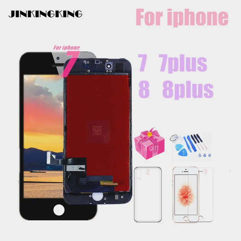 JINKINGKING 1 шт. топовый ЖК дисплей для iPhone 6 7 Plus 8 3D сенсорный экран дигитайзер в сборе