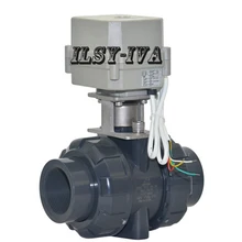 BSP/NPT 1/", 3/4", ", 1 1/4", 1 1/", 2" ПВХ приводной клапан, 2 пути 12~ 24vac/vdc 5 проводов управления-пружинный обратный пластиковый водяной клапан