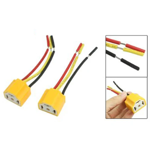 PLA-Car Auto Headlight Connector Plug H4 Lamp Bulb Socket 2 Pcs |