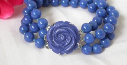 

xd 00719 beautiful 8mm 3strands round lapis lazuli bracelet (A0427) -Top quality free shipping
