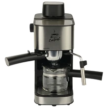 Кофеварка FIRST FA-5475-2 Stell(Мощность 800 Вт, емкость чаши 240 мл, рожковая, насадка для приготовления капучино, трубка подачи пара