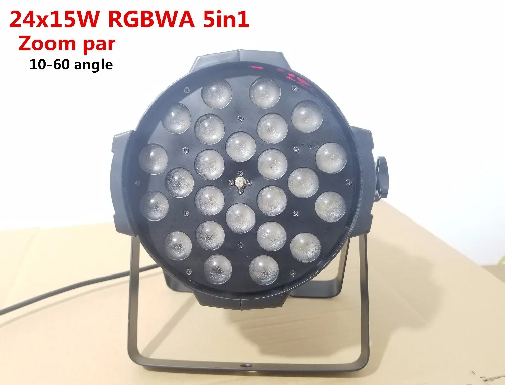 

6pcs 24x15W RGBWA 5in1 Led Zoom Par Light led par DMX Controller Zoom angle 10-60 degree