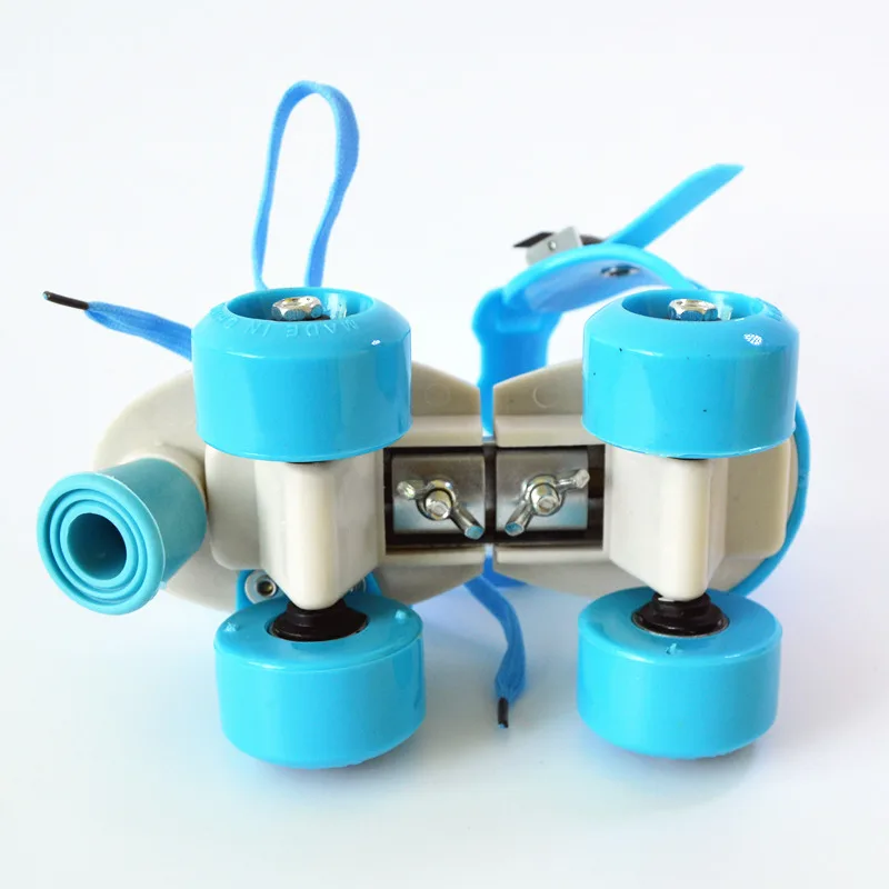 1 زوج الأطفال مزدوجة خط أحذية التزلج على الجليد للأطفال التزلج المعدات مجموعة 4 عجلات الأسطوانة داخلي رباعية مواز قابل للتعديل Patines