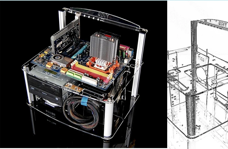 DIY PC тестовая скамейка открытая рамка чехол для компьютера ITX ATX MATX материнская плата разгон водяное охлаждение USB2.0 PCI видеокарта