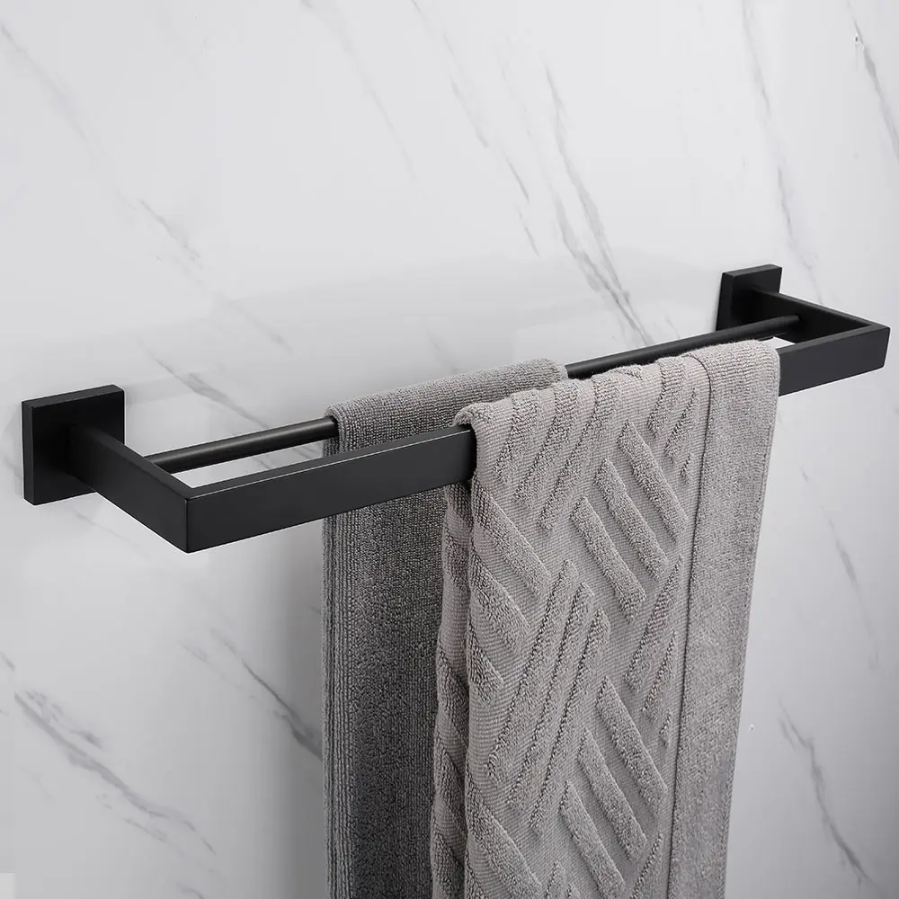 Matte Black SUS 304 Stainless Steel Bathroom Hardware Set Black Paper Holder Toothbrush Holder Towel Bar Bathroom Accessories