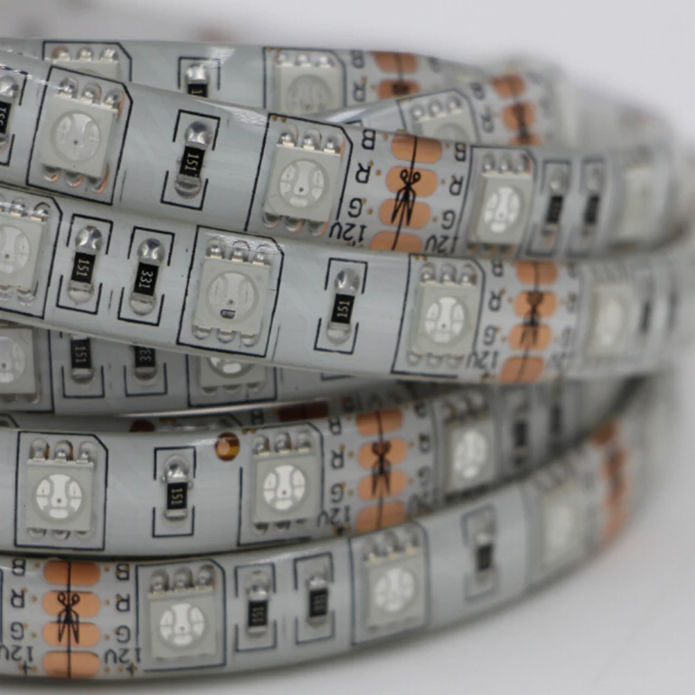 DC 12 в 1/2/3/4/5 М 5050 SMD RGB Светодиодная лента водонепроницаемая гибкая светодиодная
