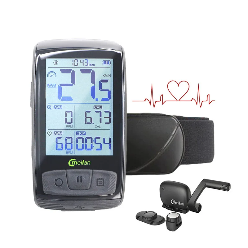 Tachometer Wireless Bicycle Computer Speed Cadence Bike Sensor Meilan