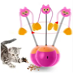 Забавные игрушки для кошек 3 в 1 многофункциональный автоматический спиннинг шарик для котов стакан с Chaser свет и еда диспенсер