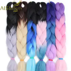AISI красоты плетение волос 1 шт. 24 дюймов Jumbo косы прическа 100 г/шт. синтетический ombre канекалон волокна волос