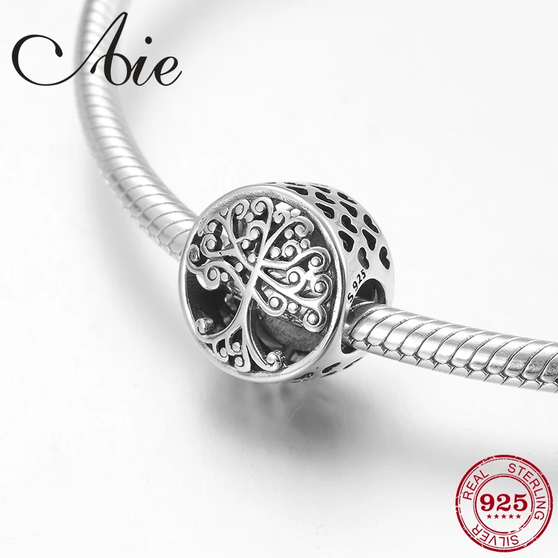 

Fashion 925 Sterling Silver DIY fine like tree of life round shape Beads Fit Original Pandora Charm Bracelet Jewelry making