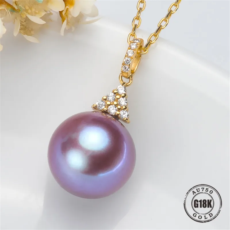 

DIY Pendant Jewelry Findings Blank Pendants Bracket AU750 G18K Yellow Gold Simple Bracket Natural Pearl Cap Accessories