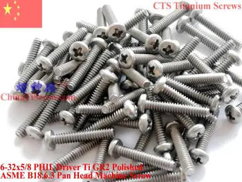 

Titanium screws 4-40x5/8 Pan Head 1# Phillips Driver Ti GR2 Polished 50 pcs