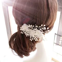 Новые европейские продажи шелковые пряжа цветок невесты Свадебные аксессуары для волос заколка для прически невесты ювелирные изделия оптом