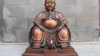 

chinese Buddhism red bronze copper Basaltic Emperor buddha Great basaltic statue