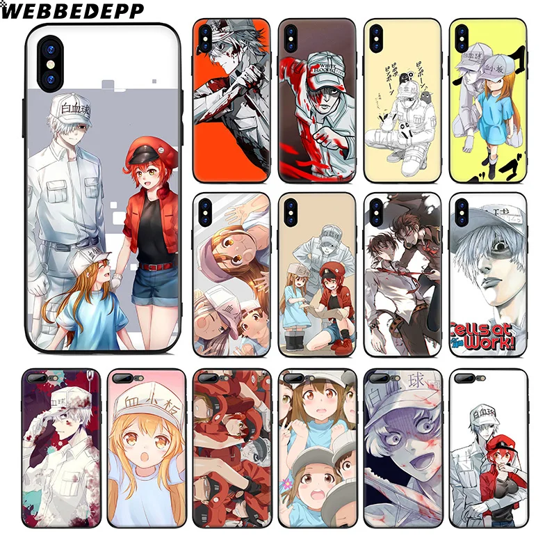 WEBBEDEPP Cells At Work Anime Soft Silicone Case for Apple iPhone 11 Pro Xr Xs Max X or 10 8 7 6 6S Plus 5 5S SE TPU |