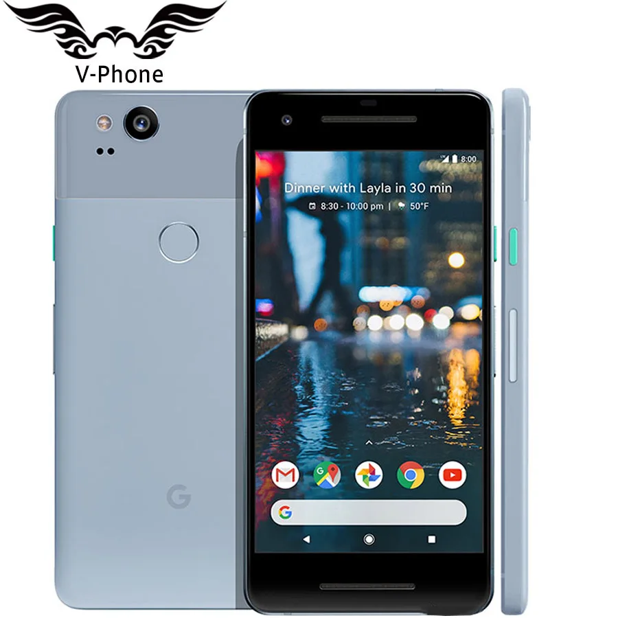 Фирменная Новинка 5 дюймов(версия ЕС) Google Pixel 2 128GB Смартфон Snapdragon 835 Octa Core 4 Гб 64 ГБ, функция отпечатков пальцев, 4G, LTE мобильный телефон