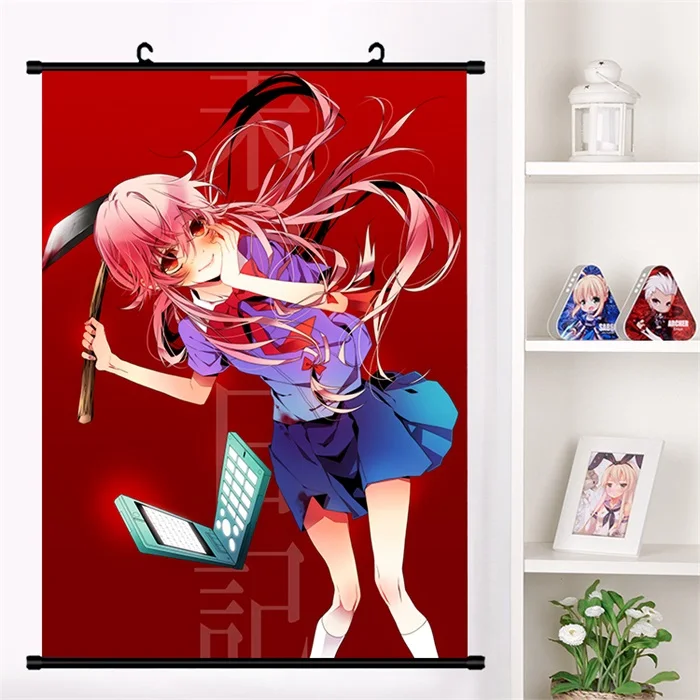 Японское аниме Mirai Nikki Amano Yukiteru Gasai Yuno Настенная роспись плакат Настенные подвесные плакаты коллекция домашнего декора - Цвет: E