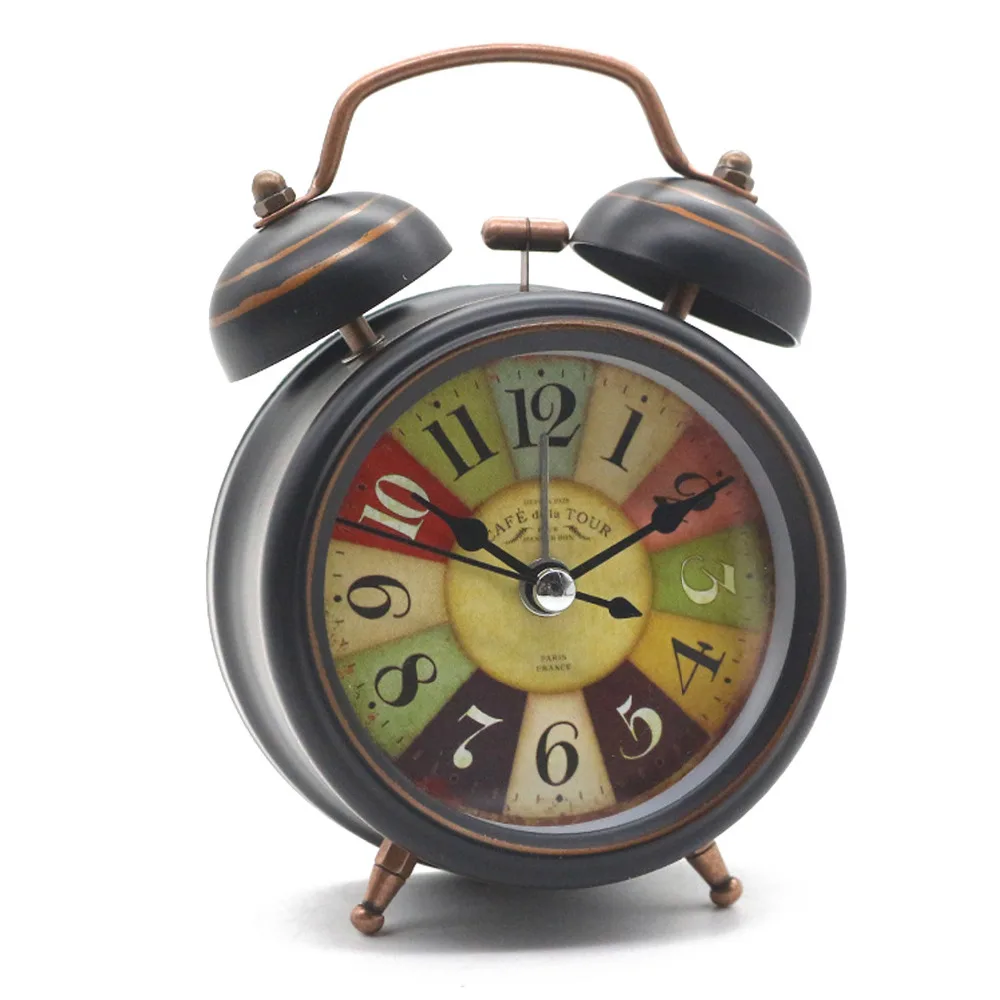 Gosear Mini Classic Vintage Twin Bell Alarm Clock Silent Non-ticking Clock with Night Light for Bedside Dormitory Office Table Gosear Mini Classic Vintage Twin Bell Alarm Clock Silent Non-ticking Clock with Night Light for Bedside Dormitory Office Table
