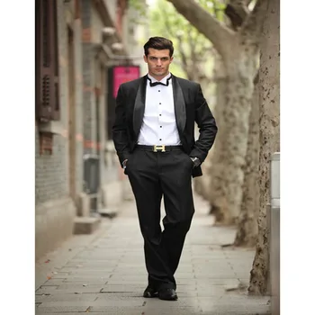 

New black Shawl Lapel Groom Wedding Suit Tuxedo for men 2018 Gentleman slim Custom Made Mens masculino Suit Clothes Jacket+pants