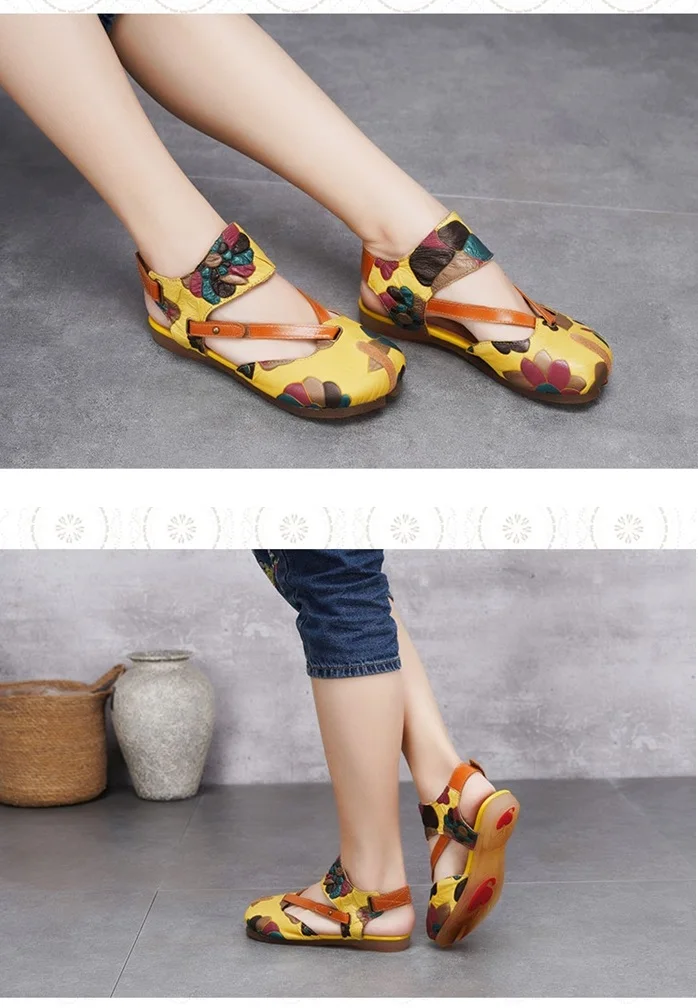 genuine leather flat sandals10