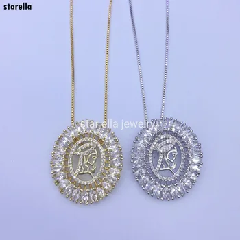 

5pcs/lot Mary Necklace Micro Pave Clear Marquise CZ Mair Pendant Necklace Collares Jewelry Joyeria