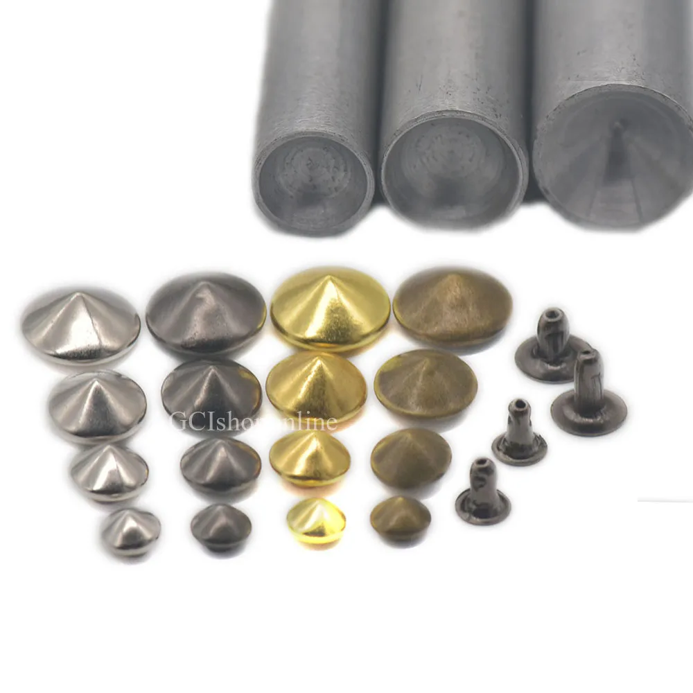 20 Pcs Metal Mushroom Tip Head Rivet Stud With Tool 6 8 10 12MM For