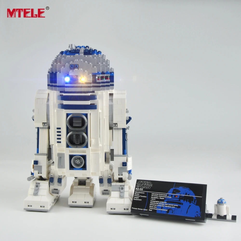 Светодиодный светильник MTELE, комплект для R2-D2 строительных блоков, светильник, совместимый с 10225(не включает модель